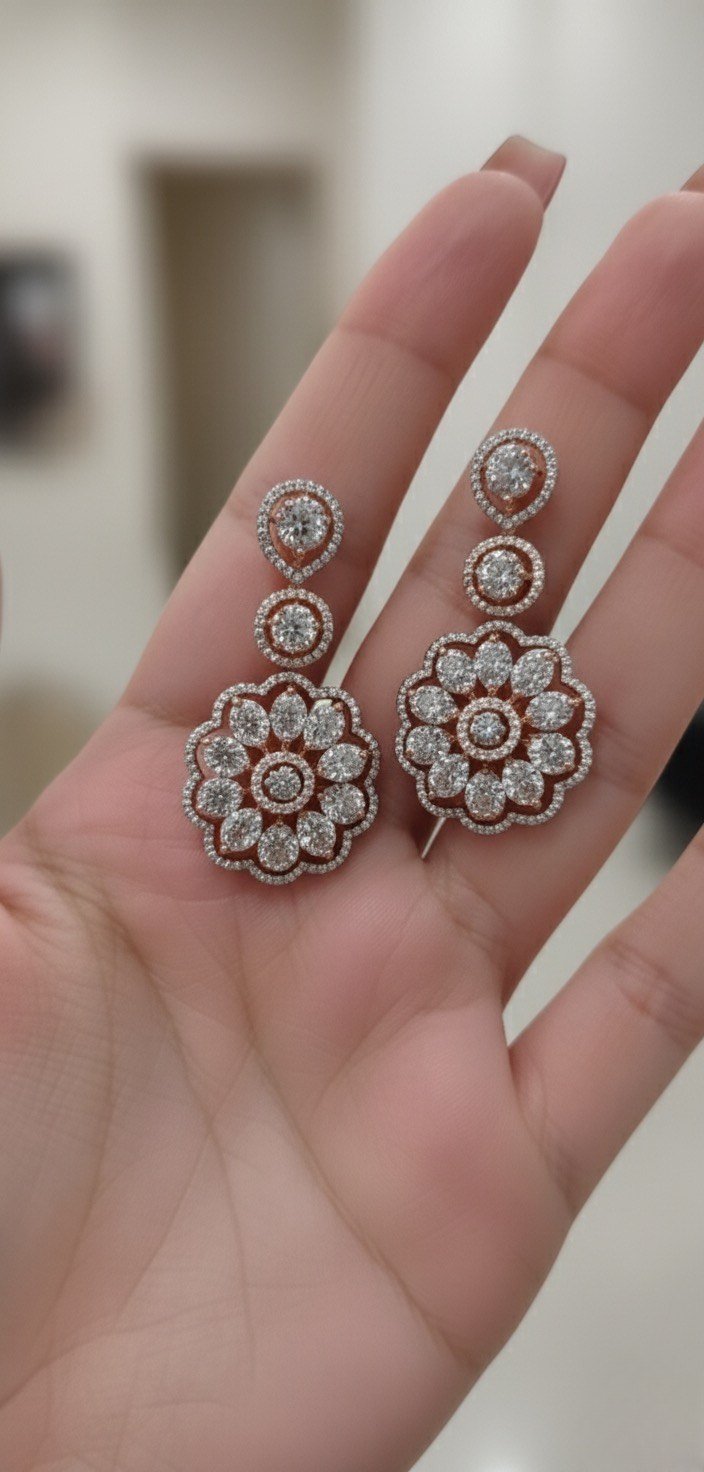 CZ Designer Necklace Set: Elegant Jewelry Collection