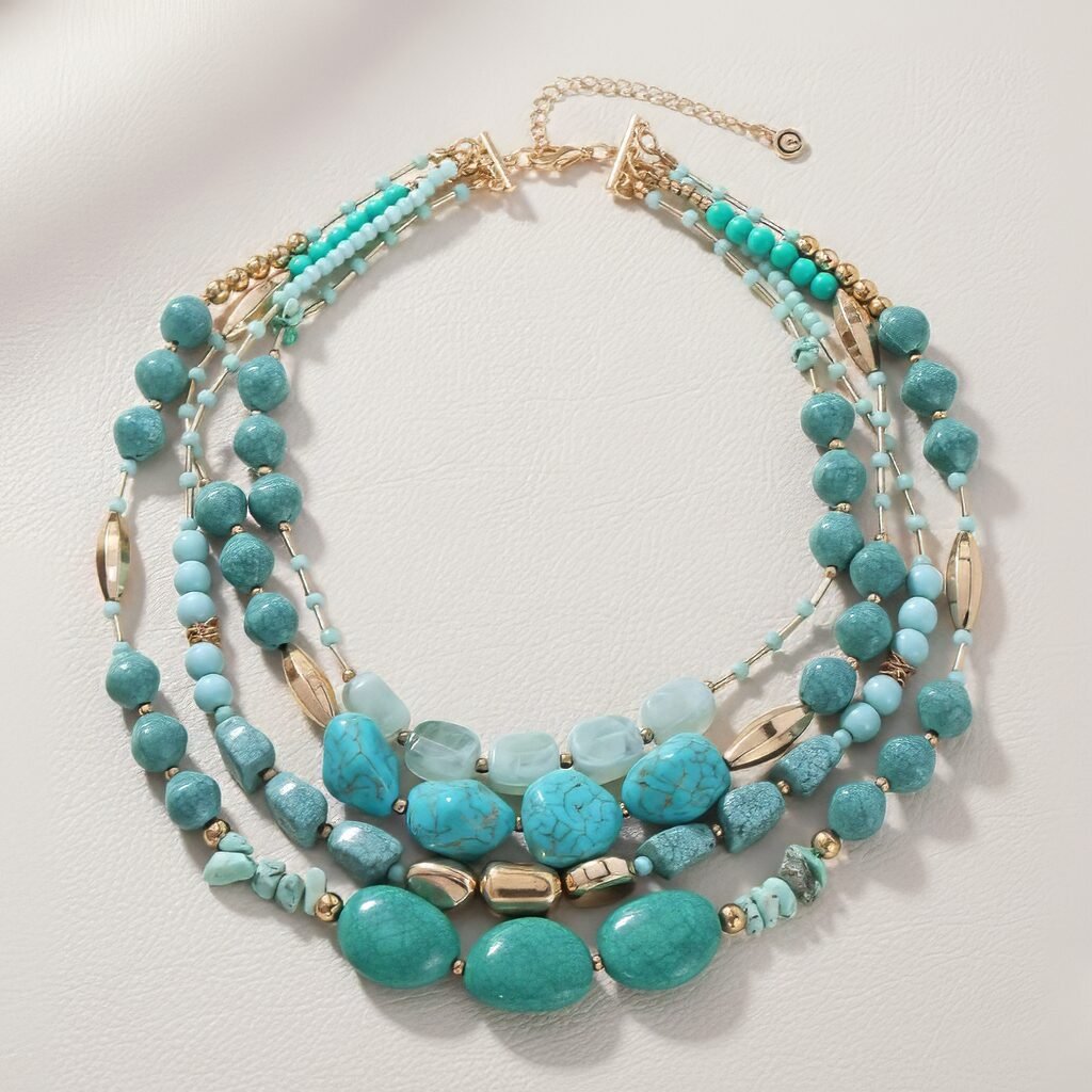Ocean Veins Layered Turquoise Necklace