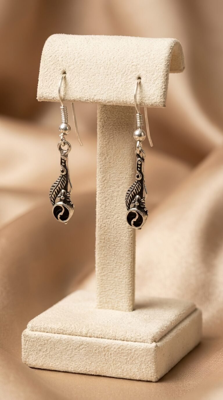 Elegant Antique-Style 925 Sterling Silver Dangle Earrings