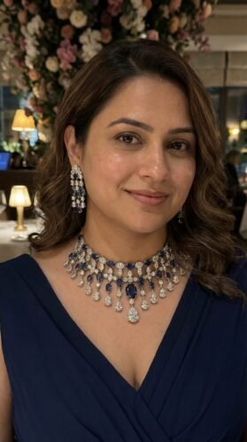 Royal Sapphire Cascade Choker Set – Luxe Bridal Edit photo review