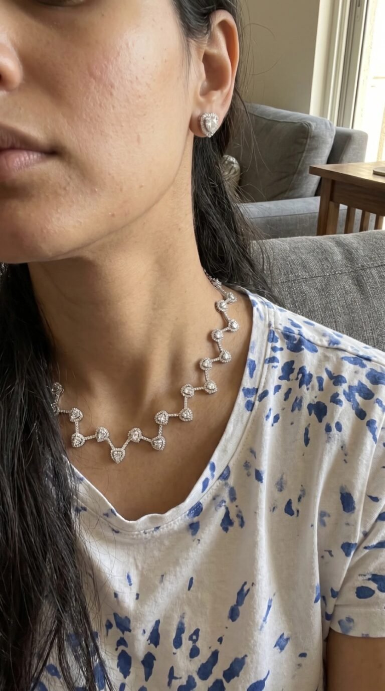Celeste Heart Diamond Look Necklace Set – Timeless Elegance photo review