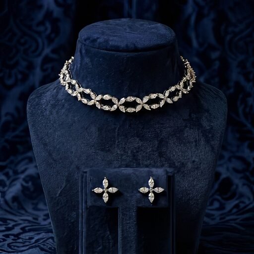 Infinity Crystal Diamond Look Choker Set – Elegant Evening Edit